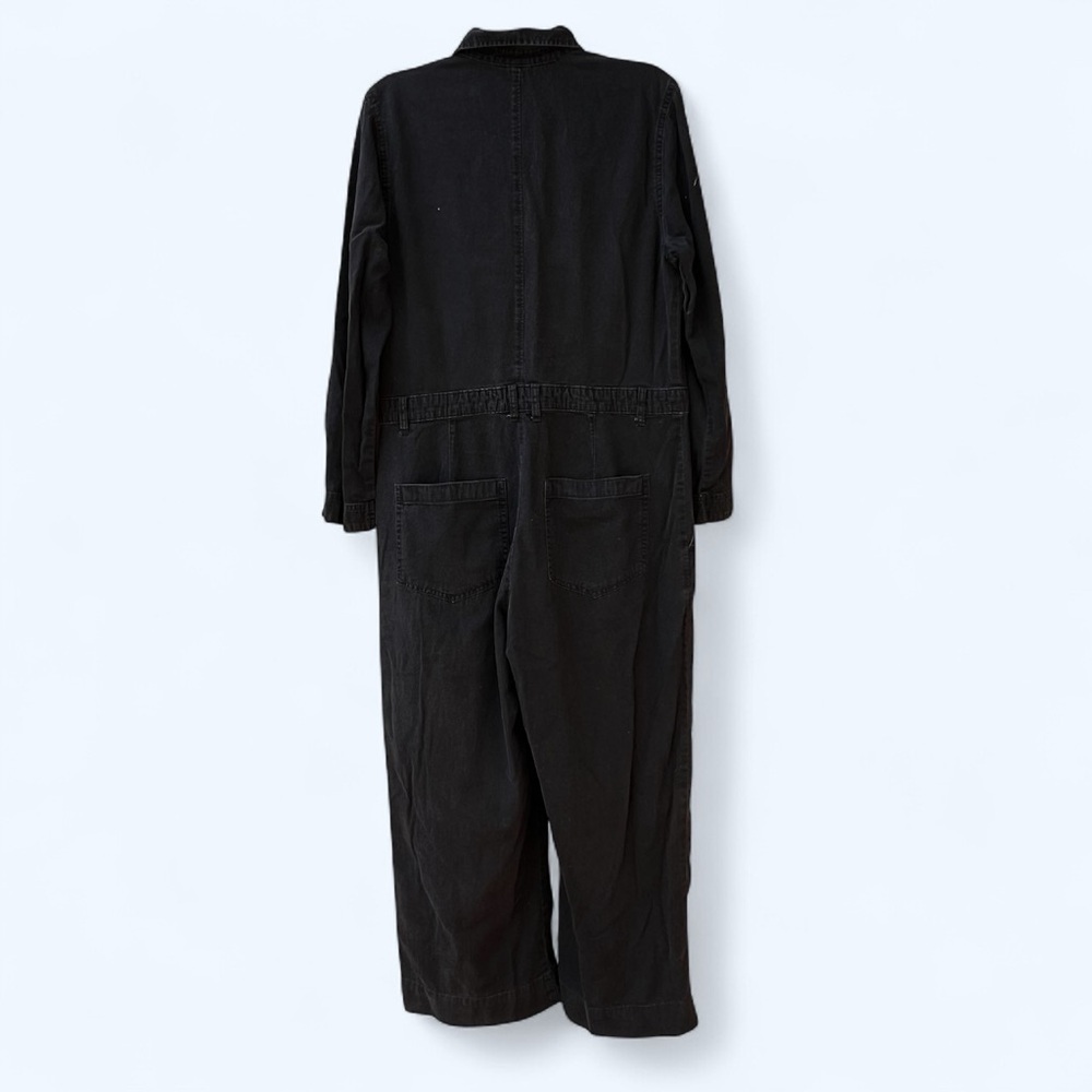 &Denim black denim baggy wide leg jumpsuit - Picture 2 of 8